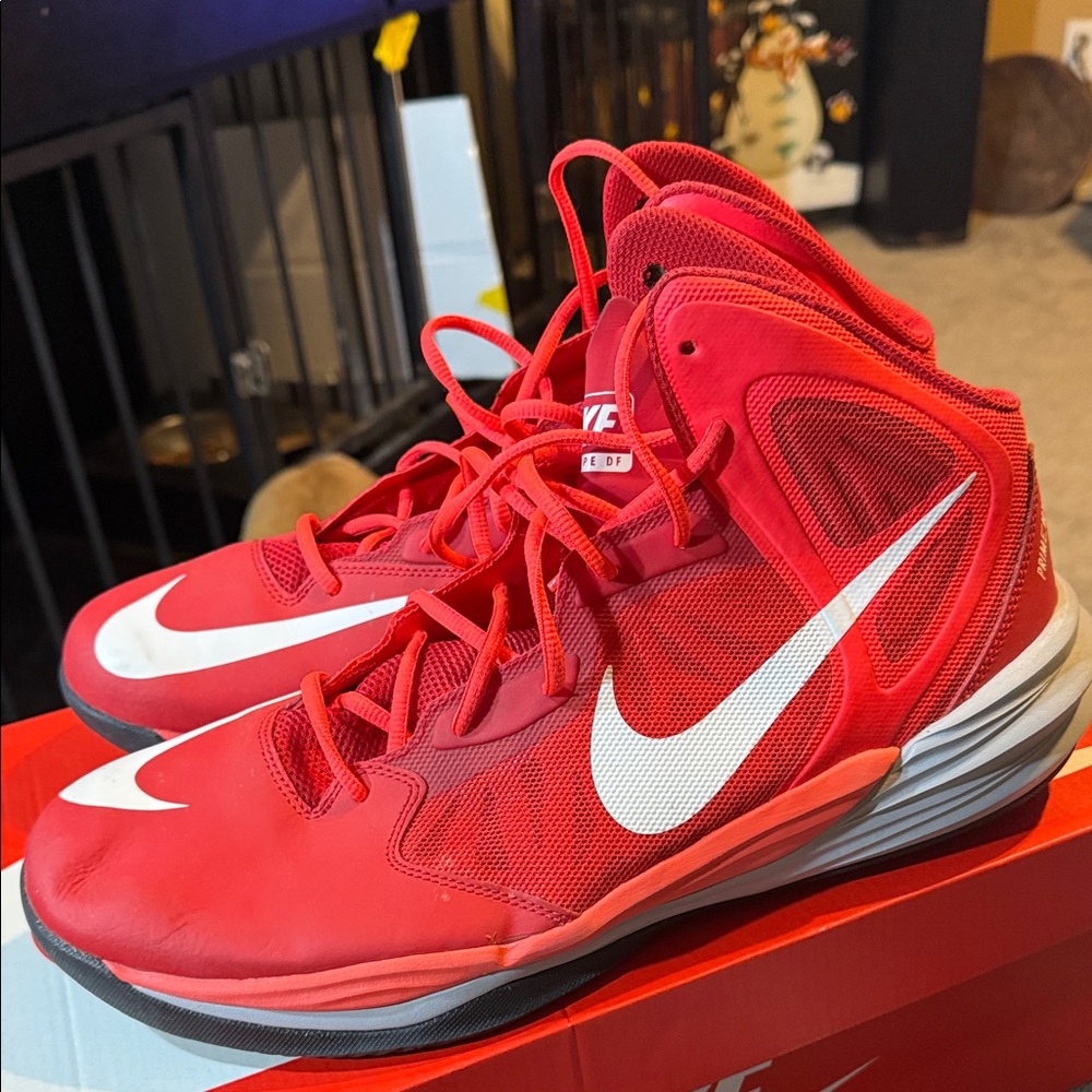 Nike Red and White Basketball Shoes